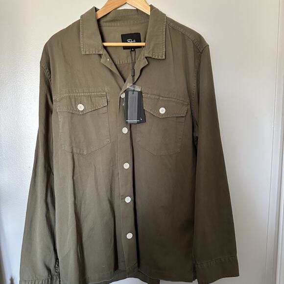 Rails Kerouac Shirt Jacket olive green button front XL XLARGE Unisex New $168 - Picture 2 of 12